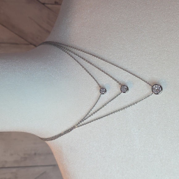 Park Lane Silver Triple Layer Necklace - Picture 1 of 4